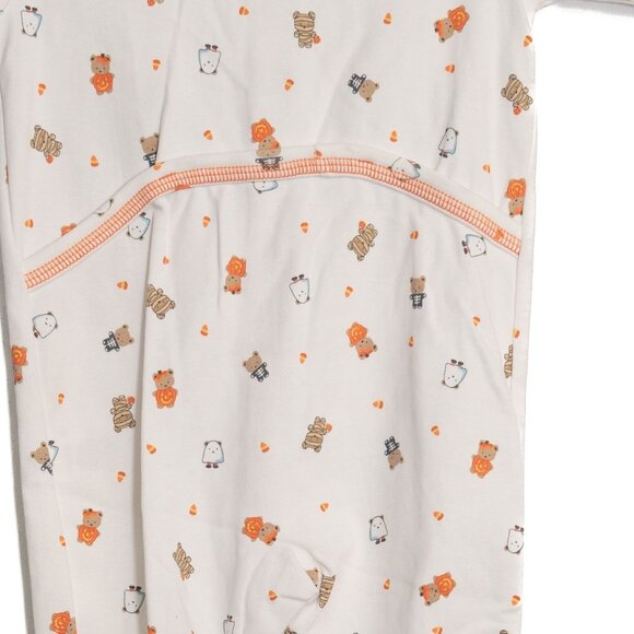 Halloween-Themed Baby Onesie Pajamas Size 6M By Carters White & Orange Cotton - Picture 7 of 8